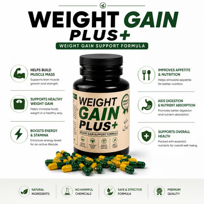 Weight Gain Plus – Improved Formula for Men & Women | 60 Capsules